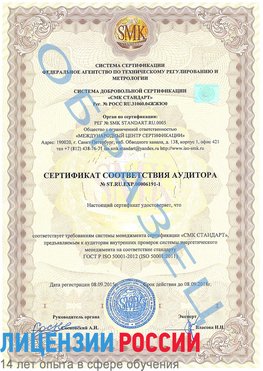 Образец сертификата соответствия аудитора №ST.RU.EXP.00006191-1 Кизляр Сертификат ISO 50001